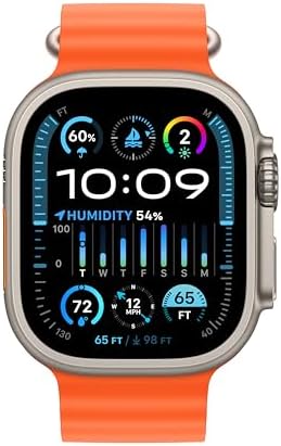 Apple Watch Ultra 2  GPS   Cellular  49mm    Titanium Case with Orange Ocean Band  One Size  Renewed 