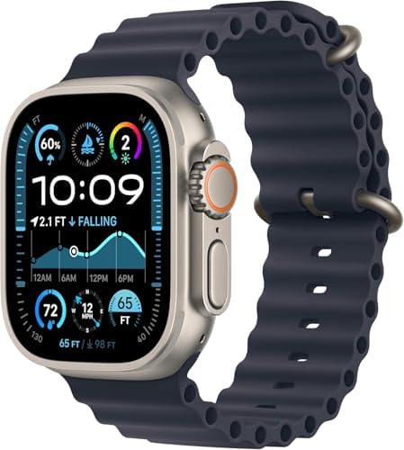 Apple Watch Ultra 2  GPS   Cellular  49mm    Titanium Case with Orange Ocean Band  One Size  Renewed 