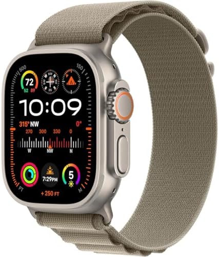 Apple Watch Ultra 2  GPS   Cellular  49mm    Titanium Case with Orange Ocean Band  One Size  Renewed 