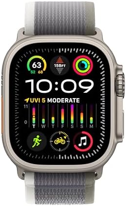 Apple Watch Ultra 2  GPS   Cellular 49mm  Smartwatch with Rugged Titanium Case & Green/Grey Trail Loop S/M  Fitness Tracker  Precision GPS  Action Button  Extra Long Battery Life