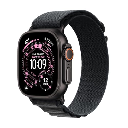 Apple Watch Ultra 3  GPS   Cellular 49mm  Running & Multisport Smartwatch w/Rugged Titanium Case w/Black Alpine Loop   L  Satellite Communications  Advanced Health & Fitness Tracking