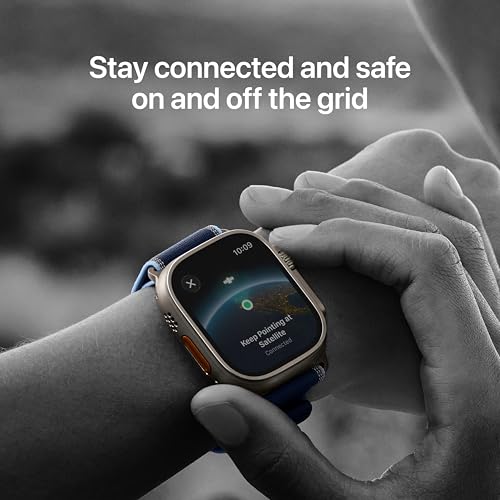 Apple Watch Ultra 3 GPS Cellular 49mm Running & Multisport Smartwatch w/Rugged Titanium Case w/Black Alpine Loop L Satellite Communications Advanced Health & Fitness Tracking
