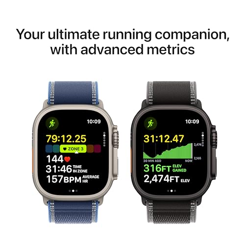 Apple Watch Ultra 3 GPS Cellular 49mm Running & Multisport Smartwatch w/Rugged Titanium Case w/Black Alpine Loop L Satellite Communications Advanced Health & Fitness Tracking