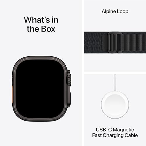 Apple Watch Ultra 3  GPS   Cellular 49mm  Running & Multisport Smartwatch w/Rugged Titanium Case w/Black Alpine Loop   L  Satellite Communications  Advanced Health & Fitness Tracking