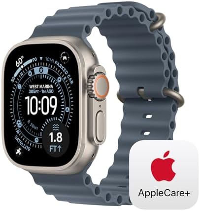 Apple Watch Ultra 3  GPS   Cellular 49mm  Running & Multisport Smartwatch w/Rugged Titanium Case w/Anchor Blue Ocean Band  Satellite Communications  Advanced Health & Fitness Tracking