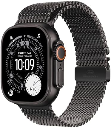 Apple Watch Ultra 3  GPS   Cellular 49mm  Running & Multisport Smartwatch w/Rugged Titanium Case w/Black Titanium Milanese Loop   M  Satellite Communications  Advanced Health & Fitness Tracking