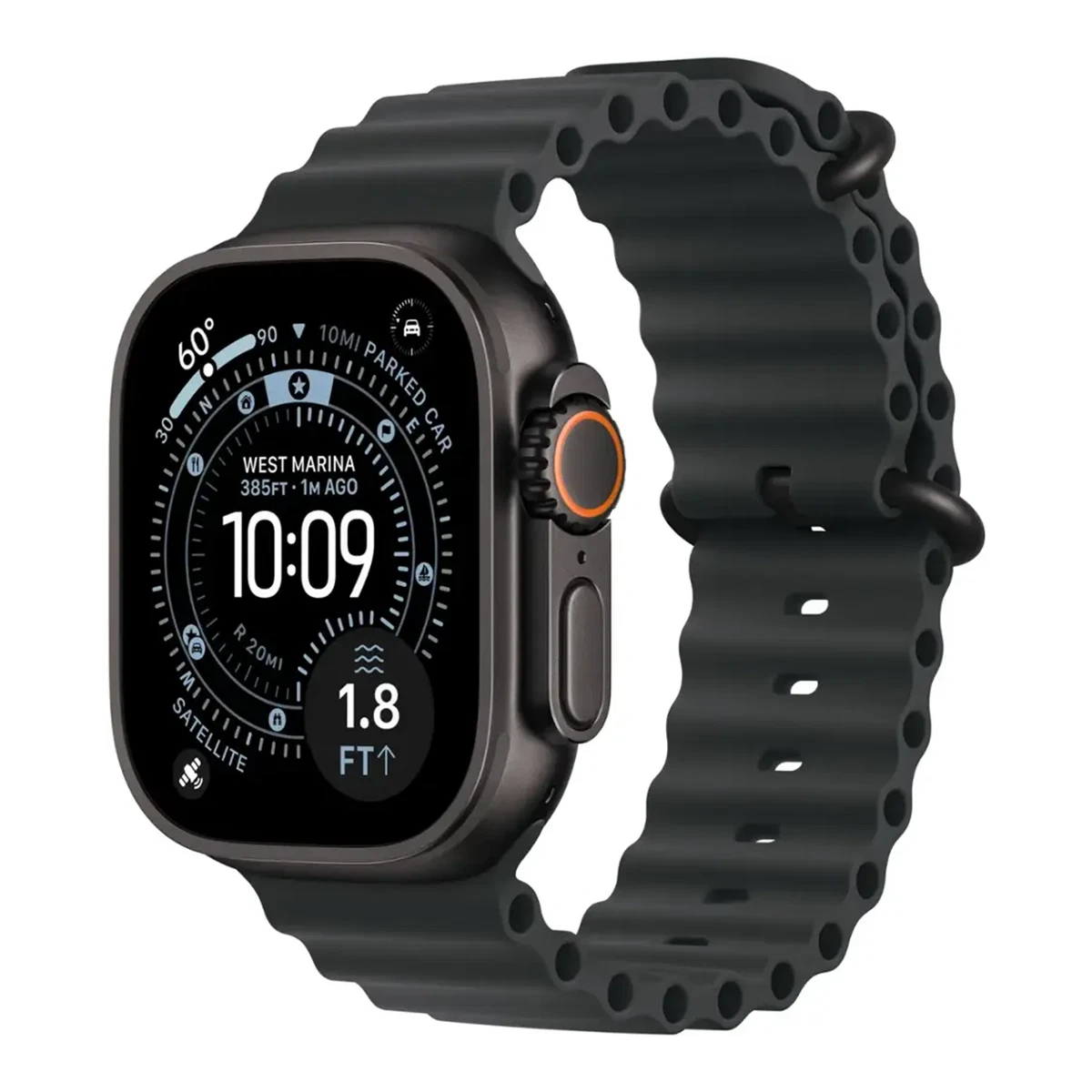 Apple Watch Ultra 3 49mm GPS Cellular Titanium Case w Black Ocean Band MF0J4LW/A