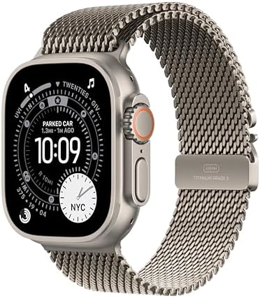 Apple Watch Ultra 3  GPS   Cellular 49mm  Running & Multisport Smartwatch w/Rugged Titanium Case w/Natural Titanium Milanese Loop   L  Satellite Communications  Advanced Health & Fitness Tracking