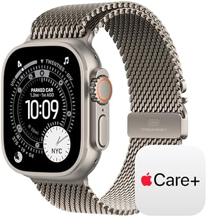 Apple Watch Ultra 3  GPS   Cellular 49mm  Running & Multisport Smartwatch w/Rugged Titanium Case w/Natural Titanium Milanese Loop   L  Satellite Communications  Advanced Health & Fitness Tracking