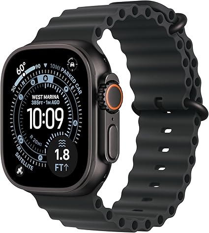 Apple Watch Ultra 3 [GPS + Cellular 49mm] Running & Multisport Smartwatch con caja de titanio y correa Black Ocean Band. Comunicaciones satelitales, seguimiento avanzado de salud y fitness