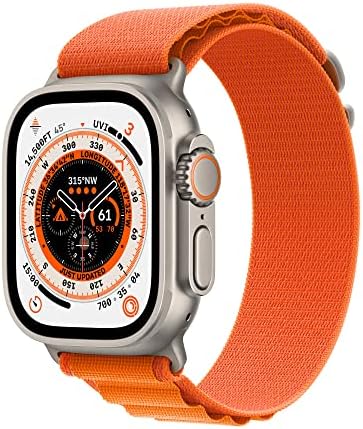 Apple Watch Ultra  GPS   Cellular 49mm  Titanium Case with Yellow Ocean Band  One Size  Renewed 