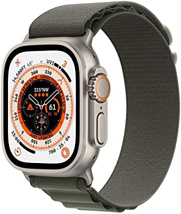 Apple Watch Ultra  GPS   Cellular 49mm  Titanium Case with Midnight Ocean Band  One Size  Renewed 
