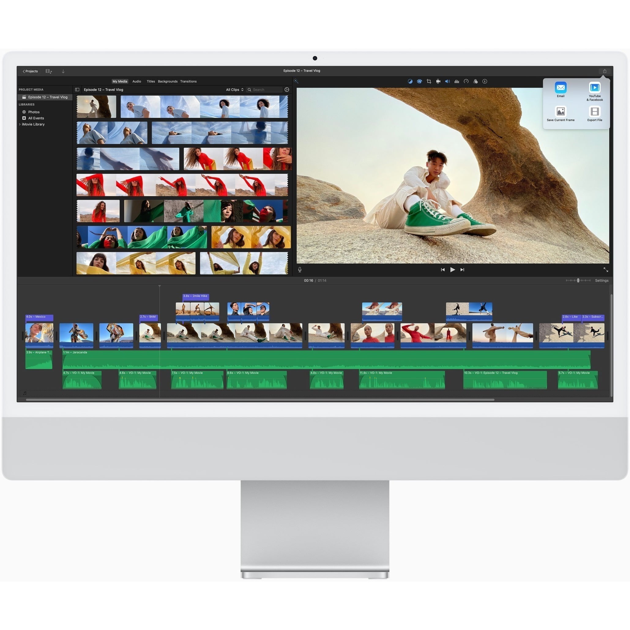 Apple iMac 24" All In One Computer  Apple M4  16GB RAM  256GB SSD  MacOS Sequoia  MWUC3LL/A