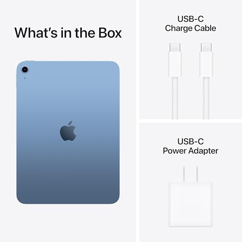 Apple iPad 11 inch A16 chip 11 inch Model Liquid Retina Display 128GB Wi Fi 6 12MP Front/12MP Back Camera Touch ID All Day Battery Life Blue with AppleCare 2 Years