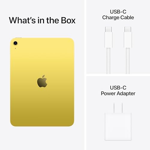 Apple iPad 11 inch  A16 chip  11 inch Model  Liquid Retina Display  256GB  Wi Fi 6  12MP Front/12MP Back Camera  Touch ID  All Day Battery Life   Yellow