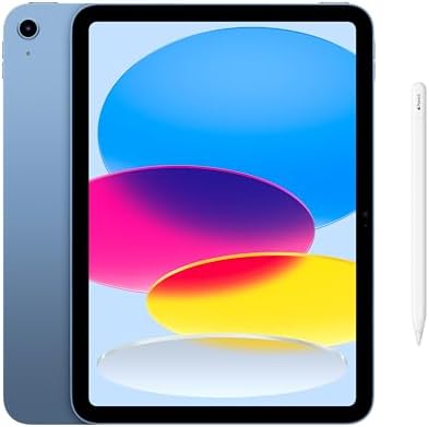 Apple iPad 11 inch  A16 chip  11 inch Model  Liquid Retina Display  128GB  Wi Fi 6  12MP Front/12MP Back Camera  Touch ID  All Day Battery Life   Blue with Apple Pencil  USB C 