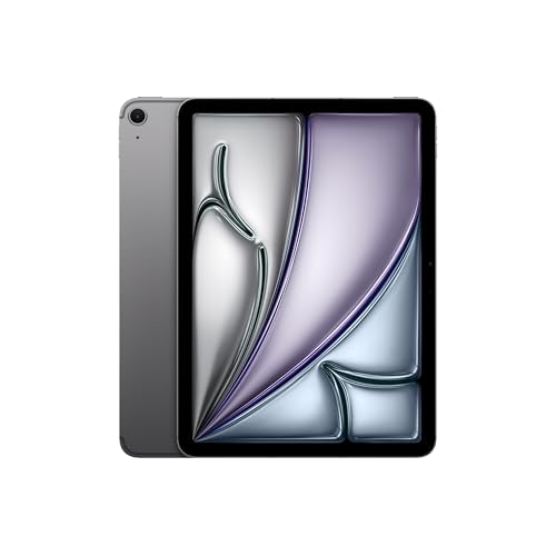 Apple iPad Air de 11 pulgadas con chip M3 construido para Apple Intelligence, pantalla de retina líquida, 128 GB, cámara frontal/trasera de 12 MP, Wi-Fi 6E + 5G celular, Touch ID, duración de la