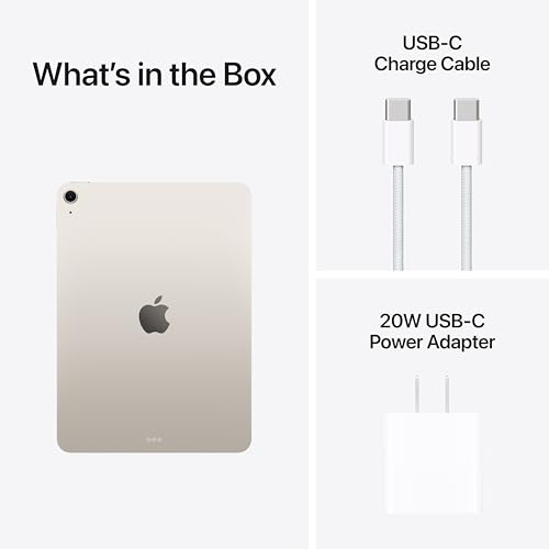 Apple iPad Air 11 inch with M3 chip Built for Apple Intelligence  Liquid Retina Display  256GB  12MP Front/Back Camera  Wi Fi 6E  Touch ID  All Day Battery Life   Starlight