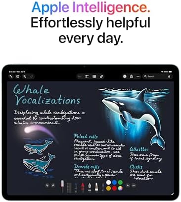 Apple iPad Air de 11 pulgadas (M4): pantalla de retina líquida, 128 GB, cámara frontal/trasera de 12 MP, Wi-Fi 7 con Apple N1, Touch ID, duración de la batería durante todo el día, color azul