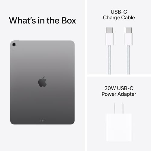 Apple iPad Air 13 inch with M3 chip Built for Apple Intelligence  Liquid Retina Display  128GB  12MP Front/Back Camera  Wi Fi 6E  Touch ID  All Day Battery Life   Space Gray