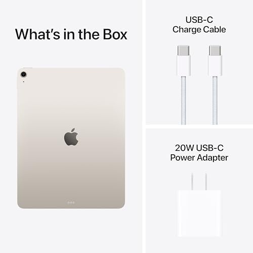 Apple iPad Air 13 inch  M4   Liquid Retina Display  256GB  12MP Front/Back Camera  Wi Fi 7 with Apple N1  Touch ID  All Day Battery Life   Starlight