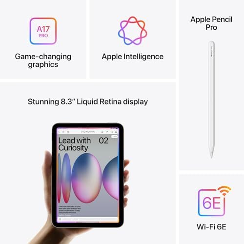 Apple iPad mini  2024 with A17 Chip Pro  8 3 inch   Renewed Premium   WiFi  Blue  512 GB 