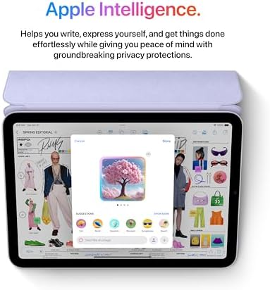 Apple iPad mini  A17 Pro   Apple Intelligence  8 3 inch Liquid Retina Display  128GB  Wi Fi 6E  12MP Front/12MP Back Camera  Touch ID  All Day Battery Life   Space Gray