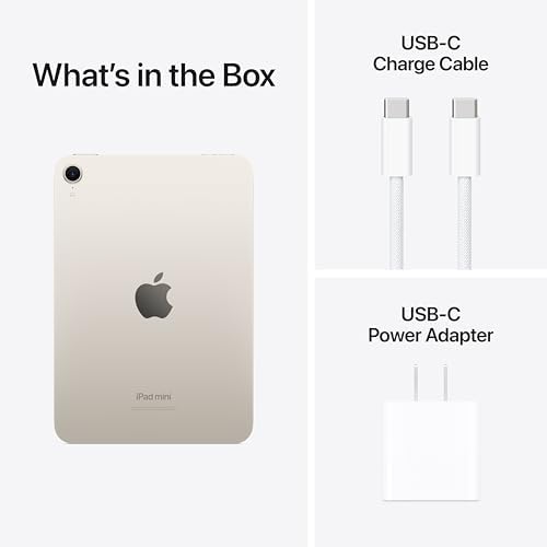Apple iPad mini  A17 Pro   Apple Intelligence  8 3 inch Liquid Retina Display  128GB  Wi Fi 6E  12MP Front/12MP Back Camera  Touch ID  All Day Battery Life   Starlight