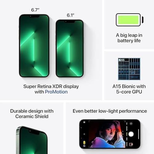 Apple iPhone 13 Pro Max  256GB  Alpine Green   Unlocked  Renewed 
