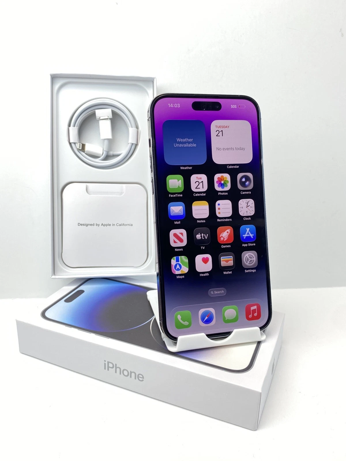 Apple iPhone 14 Pro Max A2651 128GB Purple Unlocked phone 99  battery health