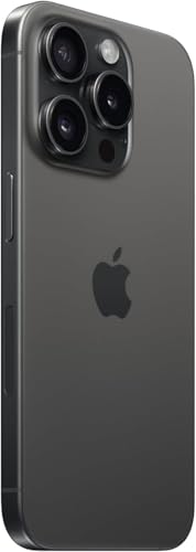 Apple iPhone 15 Pro, 256 GB, titanio negro - Desbloqueado (Renovado)