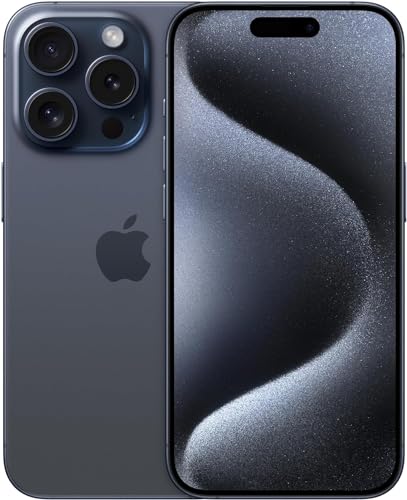 Apple iPhone 15 Pro, 256 GB, titanio azul - Desbloqueado (Renovado)