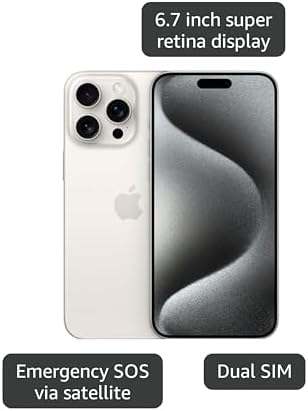 Apple iPhone 15 Pro Max  512GB  Natural Titanium   Unlocked  Renewed 