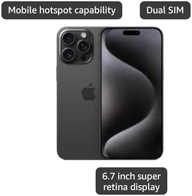 Apple iPhone 15 Pro Max  512GB  Natural Titanium   Unlocked  Renewed 