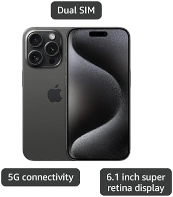 Apple iPhone 15 Pro  US Version  1TB  Black Titanium   Unlocked  Renewed Premium 