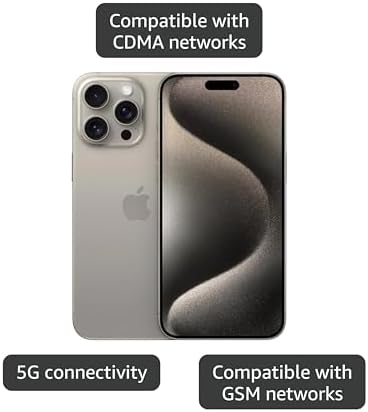 Apple iPhone 15 Pro  256GB  Natural Titanium   Unlocked  Renewed 