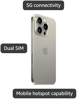 Apple iPhone 15 Pro  128GB  Black Titanium   Unlocked  Renewed 