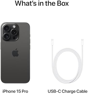 Apple iPhone 15 Pro, 128GB, Negro Titanio - Desbloqueado (Renovado)