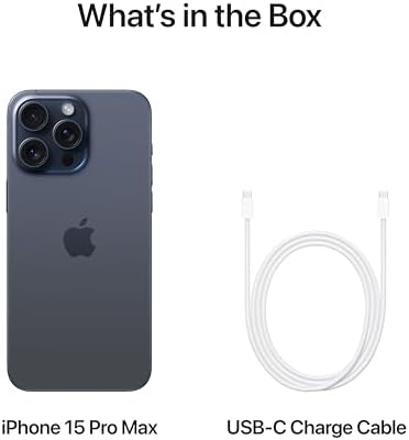 Apple iPhone 15 Pro Max  256GB  Blue Titanium   T Mobile  Renewed    Renewed