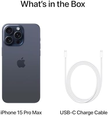 Apple iPhone 15 Pro Max, 256 GB, Azul Titanio - Desbloqueado (Renovado)