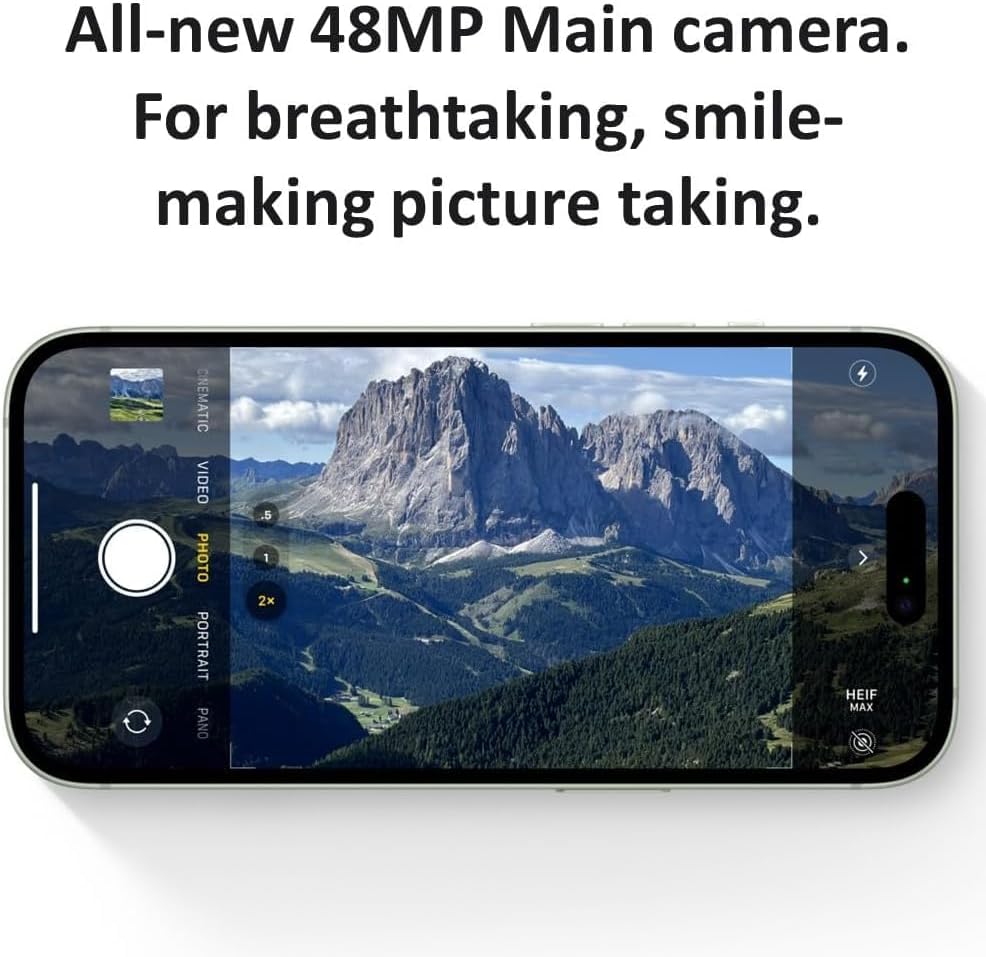 Apple iPhone 15  128GB  Blue   Unlocked  Renewed 