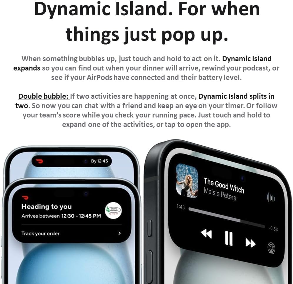 Apple iPhone 15  128GB  Blue   Unlocked  Renewed 