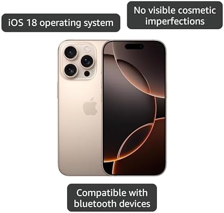 Apple iPhone 16 Pro Max  US Version  256GB  Natural Titanium   Unlocked  Renewed 