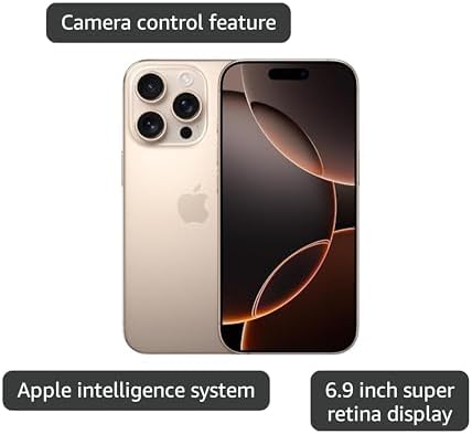 Apple iPhone 16 Pro Max  US Version  256GB  Natural Titanium   Unlocked  Renewed 