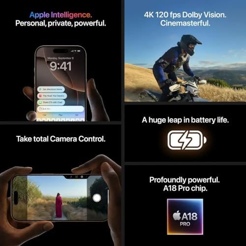 Apple iPhone 16 Pro Max  256GB  Desert Titanium   Unlocked  Renewed 