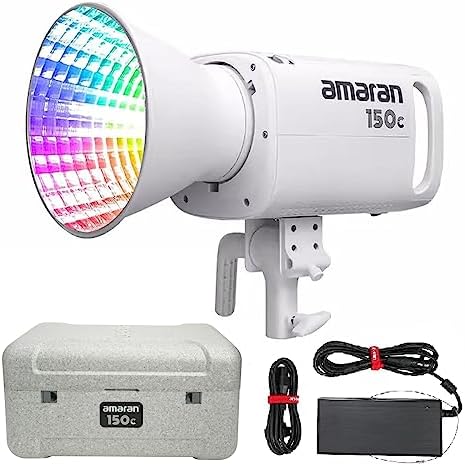Aputure Amaran 150c COB Video Light RGBWW 150W 2 500K to 7 500K CCT with G/M Adjustment 15 610 lux   1m with Hyper Reflector APP Control  White 