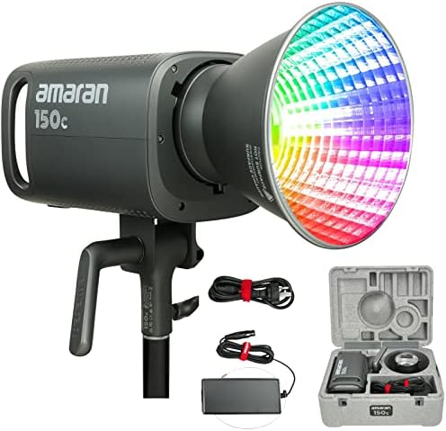 Aputure Amaran 150c COB Video Light RGBWW 150W 2 500K to 7 500K CCT with G/M Adjustment 15 610 lux   1m with Hyper Reflector APP Control  White 