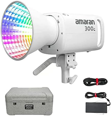 Aputure Amaran 300c RGB COB Video Light Bowen Mount 2 500K to 7 500K CCT with G/M Adjustment 26 580 lux   1m with Hyper Reflector Support APP Control