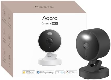 Aqara G100  2K Indoor/Outdoor Security Camera  HomeKit Secure Video  2 Way Audio  Spotlight Color/IR Night Vision  AI Detection  140  FOV  Wi Fi 6  Supports HomeKit  Alexa  Google and IFTTT  Black