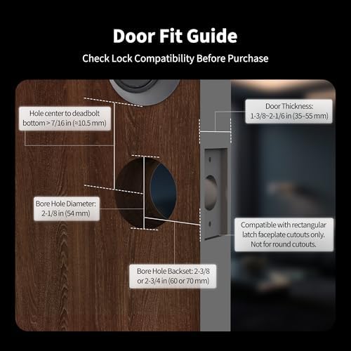 Aqara Smart Lock U300 Upgraded Version  Fingerprint Keyless Entry Door Lock with Handle  Matter Over Thread  Apple Home Keys  Touchscreen Keypad  Smart Lever Lock Supports Homekit Alexa Google  Black